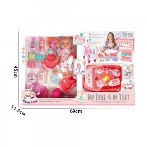 12 Inch Soft Vinyl Baby Doll with Stroller, High Chair & Bathtub – Multi-Scene Care Set