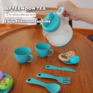 Kids Afternoon Tea Set with Mist Spray Light Sound Pretend Play Toy Dishes Role Play Educational Gift for Girls