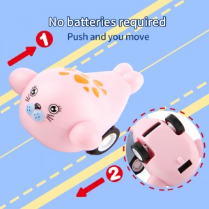 6 Styles Small Cartoon Ocean Animal Vehicles Toys Bulk Toys Party Favors 12pcs/ Bag Mini Pull Back Car Set for Kids Toddlers