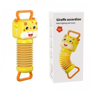 Baby Cartoon Shape Light Up Musical Toys Newborn Infant Educational Enlighten Sensory Play Giraffe Accordion Toy for Kids