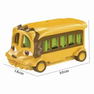 Lion Bus Animal Toys with Storage Wild Animal Figures for Kids Toddlers Play