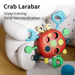 Infant Silicone Teething Toy Finger Fine Skills Exercise Lala Toy Montessori Interactive Baby Sensory Pull String Crab Toy
