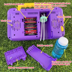 New Kids Summer Outdoor Automatic Recorder Bubble Blower Bubble Maker Party Wedding Radio Bubble Machine With Solutions