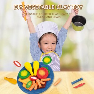 DIY Colored Clay Vegetable Making Mold Plate Plastic Cutting Roller Tool Kids Early Education Plasticine toy Safety Play Dough