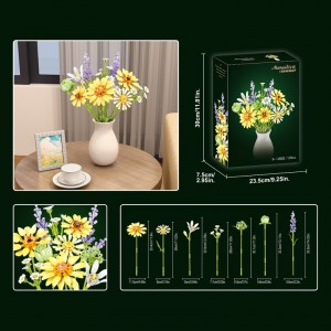 Morandi Flower Bouquet Building Blocks Set – DIY Home Decor & STEAM Craft Toy