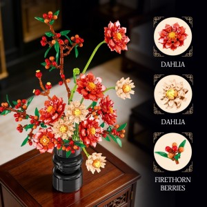 1416PCS Dahlia Fine Building Blocks – DIY Home Decor STEM Toy