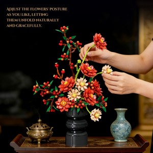 1416PCS Dahlia Fine Building Blocks – DIY Home Decor STEM Toy