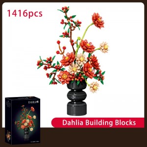 1416PCS Dahlia Fine Building Blocks – DIY Home Decor STEM Toy