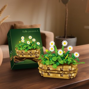 375PCS Daisy Potted Plant Blocks – DIY Home Decor & STEM Building Toy