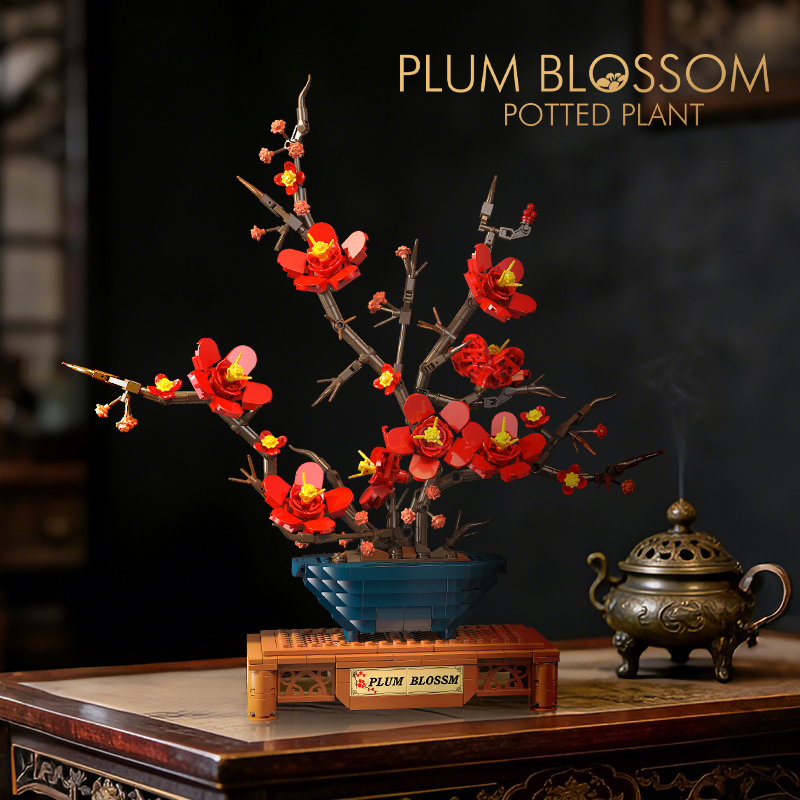 736PCS Chinese Plum Blossom Bonsai Building Blocks Toys Set for Wholesale Featured Image