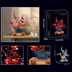 736PCS Chinese Plum Blossom Bonsai Building Blocks Toys Set for Wholesale