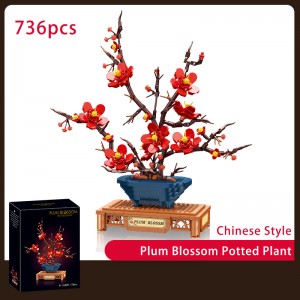736PCS Chinese Plum Blossom Bonsai Building Blocks Toys Set for Wholesale