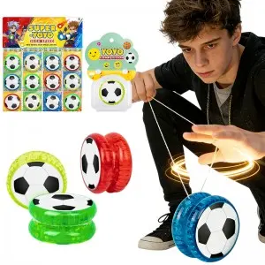 Soccer Yo-Yo Toy with Light – 4 Color Football YoYo Ball, Batteries Included, for Retail & Wholesale Gifts