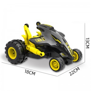 ឧបករណ៍បញ្ជាពីចម្ងាយ 27MHz Devil Shark Car Kids Cool up-Right Spinning 360 Degree Rotation RC Stunt Car with Colorful Light