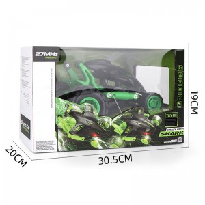 ឧបករណ៍បញ្ជាពីចម្ងាយ 27MHz Devil Shark Car Kids Cool up-Right Spinning 360 Degree Rotation RC Stunt Car with Colorful Light