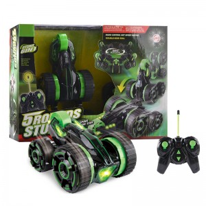 Kids Boys Gift 6-channel Radio-controlled Vehicle 360 Degrees Rotation Double-Sided Rc Stunt Car Toy with Light