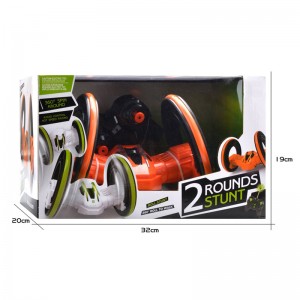 Cool Lighting RC Stunt Car Children Boy Surprise Gift Two Big Wheels Rotating Flip Radio Control Stunt Car Toys for Wholesale