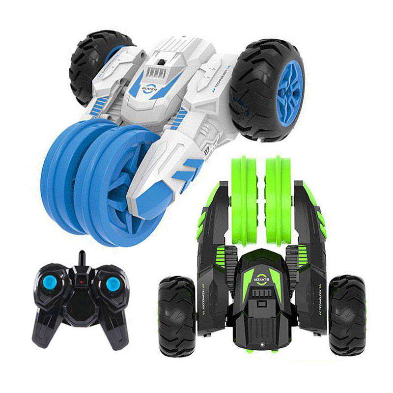 Krakkar ímynda sér upplýstan Flip Stunt Car 360 gráðu snúning Auto Toys 2.4Gh fjarstýrða Flip Stunt RC bíl