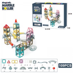 Magnetic Building Tunnel Ball Rolling Track Toy Kids Enlighten Magnet Marble Race Track Set