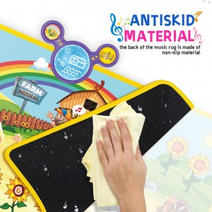 Musikmatta för småbarn med 9 bondgårdsljud och fråge- och svarläge – interaktiv pedagogisk leksak för åldrar 1-3