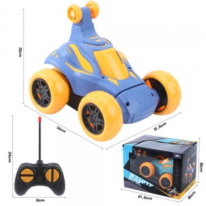 Rechargeable Remote Control Flip Spinning Car Toy Musical 360 Degrees Rotation Vehicle Cool Flashing Light Rc Stunt Car For Kids