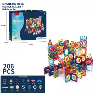 Magnetic Connecting Tiles Rolling Ball Track Block Toy Set for Wholesale