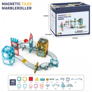 Factory Wholesale Magnetic Rolling Ball Track Toys Kids Assembling Magnet Building Tile Slot Toy