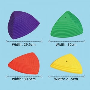 Indoor Outdoor Non-Slip Rainbow River Stones Jumping Rock Obstacle Course Plastic Gym Toy Stepping Stones for Kids Balance Train
