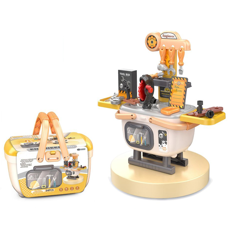 34 PCS Kids Mechanic Tool Set oys Seti ya Kuchezea ya Zana ya Kurekebisha Plastiki