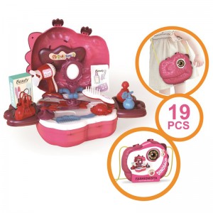19pcs Simulated Beauty Cosmetic Toys Kids Girls Hair Stylist Cosmetician Role Play Game