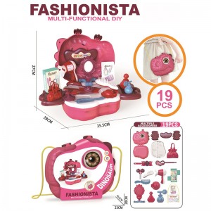 19pcs Simulated Beauty Cosmetic Toys Kids Girls Hair Stylist Cosmetician Role Play Game