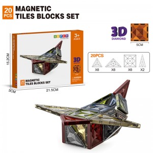 High Quality 3D Diamond Magnet Building Block Set STEM Educational Magnetic Tiles Toys for Children