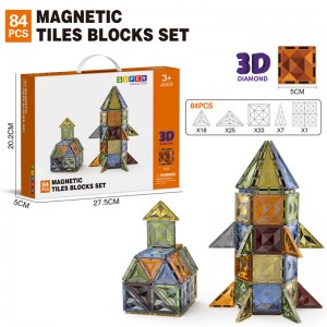 High Quality 3D Diamond Magnet Building Block Set STEM Educational Magnetic Tiles Toys for Children