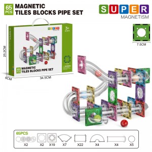 Assembling Marble Race Run Maze Ball Track Toy Kids STEM Learning 3D Clear Magnetic Tiles