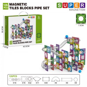 Assembling Marble Race Run Maze Ball Track Toy Kids STEM Learning 3D Clear Magnetic Tiles