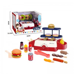 Kids Simulated Acousto-optic BBQ Grill Toy Set Educational Barbecue Cooking Kitchen Toy