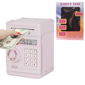 Barn Elektronisk Bankomat Leksak Kontanter Mynt Pengar Sparande Säkerhetsbox Plast Simulerad Strongbox Lösenordslåsning Spargris