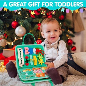 Toddler Educational Dinosaur Felt Busy Board – Montessori Sensory Travel Toy for Kids’ Study & Activity