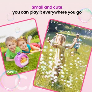6 Holes Electric Crown Bubble Blower Toy with Bubble Liquid Gift for Kids Summer Outdoor Play