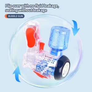 Kids Outdoor Fun Gift Transparent Bubble Blower Electric Clear Plane Bubble Gun Toys with Colorful Lights & Bubble Solution