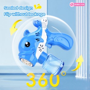 Summer Outdoor Electric Bubble Maker Cute Cartoon Dolphin Bubble Gun Toy with Lights
