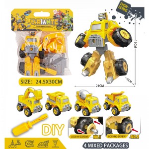 DIY Disassembly Vehicle Toy Set 3 Themes Engineering Fire Sanitation 4 Styles Each Deformatable Robot Kids Gift