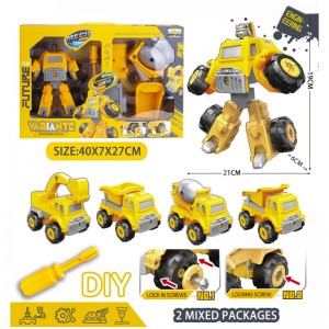 DIY Assembly Deformatable Vehicles to Robots Engineering Firefighting Sanitation Theme Build & Play Toys Set for Kids Education