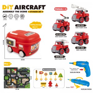 DIY Assembly Construction Vehicle Toy Set with Electric Screwdriver STEM Educational Building Kit for Kids