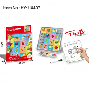 Educational Fruit Building Blocks Puzzle Toys with Drawing Board Safe Large Pieces for Toddlers Kids STEM Learning