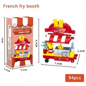 8 Food Stall Building Blocks Set – DIY Street Food Stands Pretend Play Toy