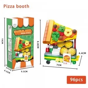8 Food Stall Building Blocks Set – DIY Street Food Stands Pretend Play Toy