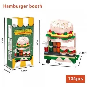 8 Food Stall Building Blocks Set – DIY Street Food Stands Pretend Play Toy