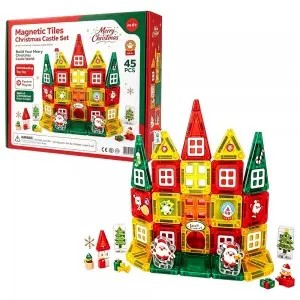 45PCS Magnetic Tiles Building Blocks Set – STEM Toys for Early Learning