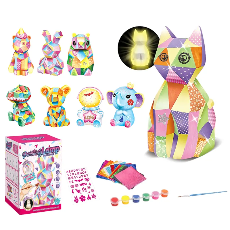 Multi Styles Animals Model Night Lamp DIY Painted Graffiti Creative Night Light Toys